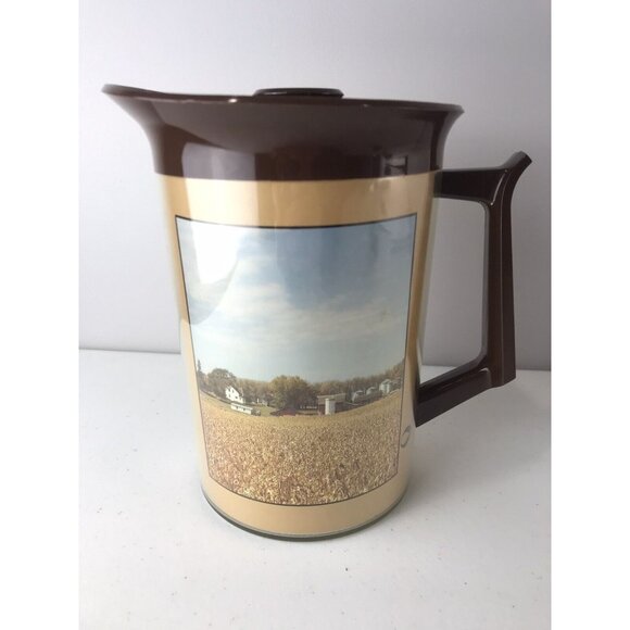 Vintage Thermo Serv Insulated Pitcher Cargill Seed Farm Scene - Picture 1 of 10